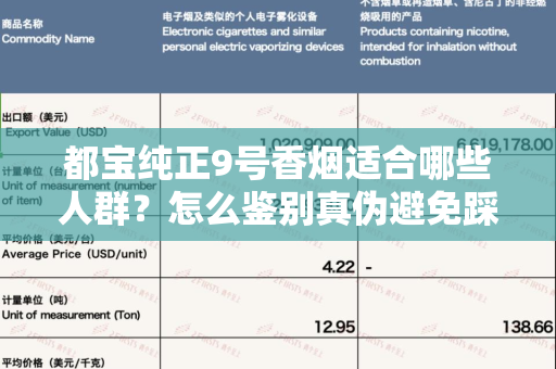 都宝纯正9号香烟适合哪些人群？怎么鉴别真伪避免踩坑？